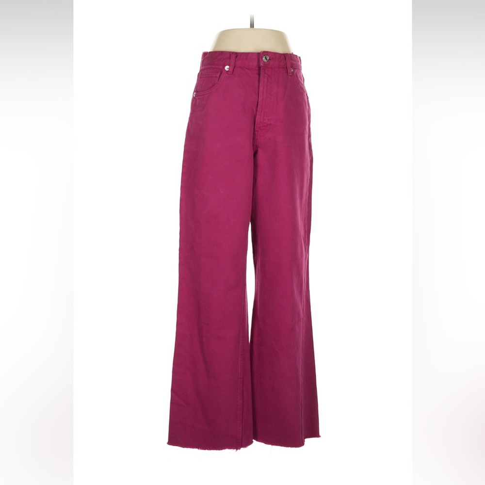 Zara 100% cotton purple jeans size 8